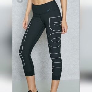 Nike Black Leggings with Blue Logo